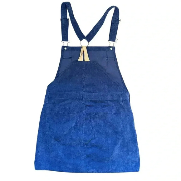 UNIQ Always On Time Blue Corduroy Overall Dress Size M - Picture 2 of 12